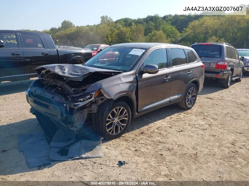 2016 Mitsubishi Outlander Se/Sel VIN: JA4AZ3A3XGZ007607 Lot: 40379510