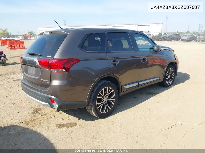 2016 Mitsubishi Outlander Se/Sel VIN: JA4AZ3A3XGZ007607 Lot: 40379510