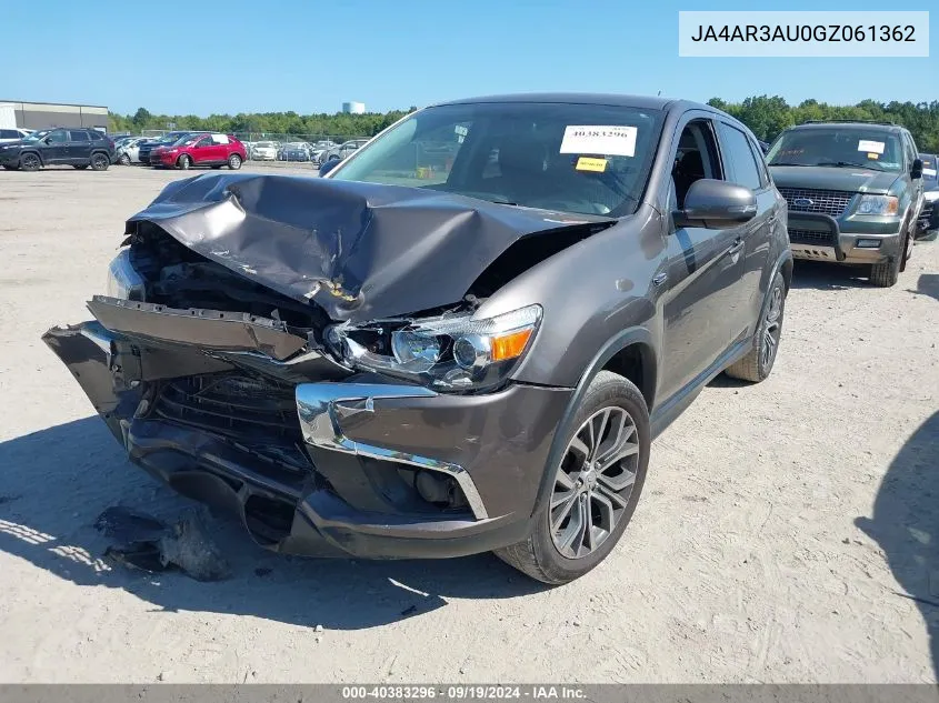 2016 Mitsubishi Outlander Sport 2.0 Es VIN: JA4AR3AU0GZ061362 Lot: 40383296