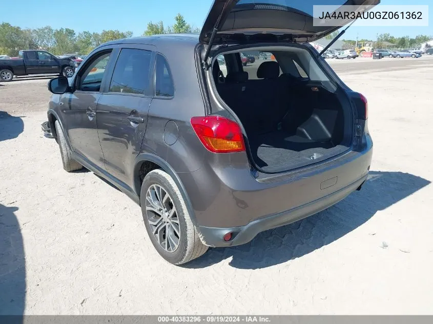 2016 Mitsubishi Outlander Sport 2.0 Es VIN: JA4AR3AU0GZ061362 Lot: 40383296