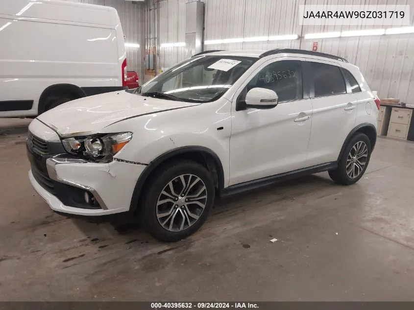 2016 Mitsubishi Outlander Sport Sel/Gt VIN: JA4AR4AW9GZ031719 Lot: 40395632