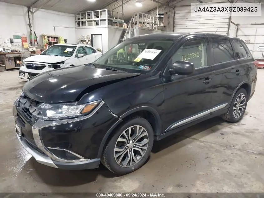 2016 Mitsubishi Outlander Se/Sel VIN: JA4AZ3A3XGZ039425 Lot: 40409880