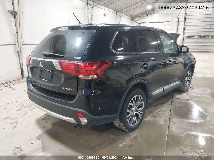 2016 Mitsubishi Outlander Se/Sel VIN: JA4AZ3A3XGZ039425 Lot: 40409880