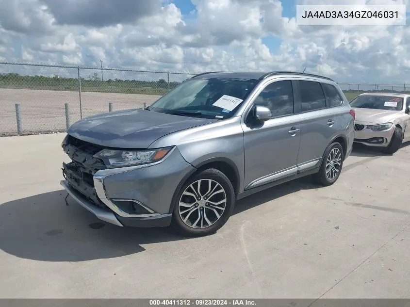 JA4AD3A34GZ046031 2016 Mitsubishi Outlander Se/Sel