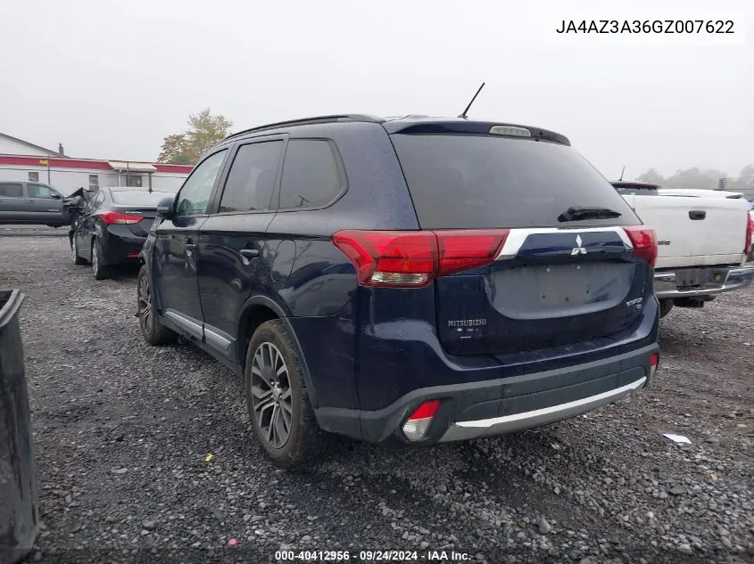 JA4AZ3A36GZ007622 2016 Mitsubishi Outlander Es/Se/Sel