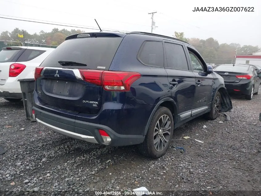 2016 Mitsubishi Outlander Es/Se/Sel VIN: JA4AZ3A36GZ007622 Lot: 40412956