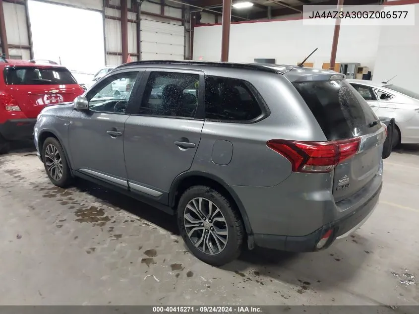 2016 Mitsubishi Outlander Sel VIN: JA4AZ3A30GZ006577 Lot: 40415271