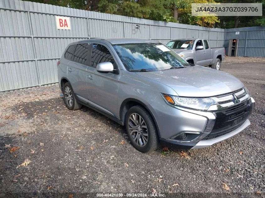 2016 Mitsubishi Outlander Es VIN: JA4AZ3A37GZ039706 Lot: 40421030