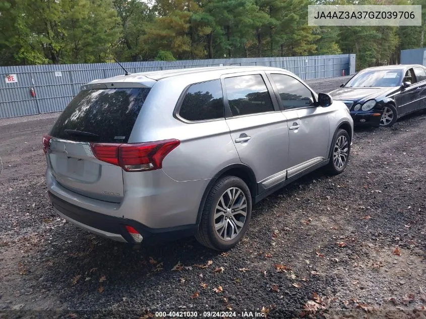 2016 Mitsubishi Outlander Es VIN: JA4AZ3A37GZ039706 Lot: 40421030