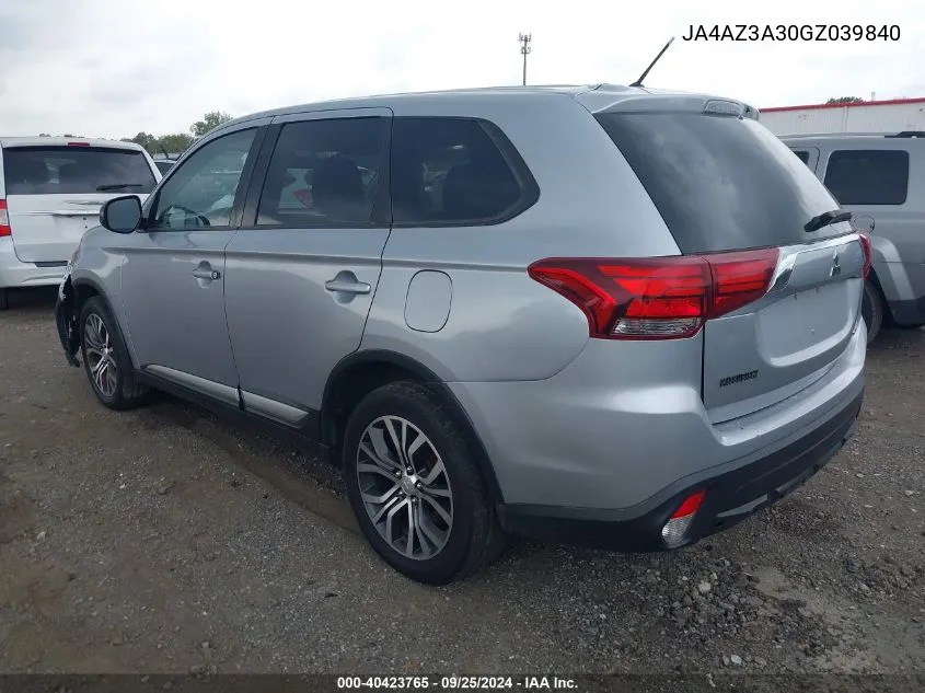 JA4AZ3A30GZ039840 2016 Mitsubishi Outlander Es