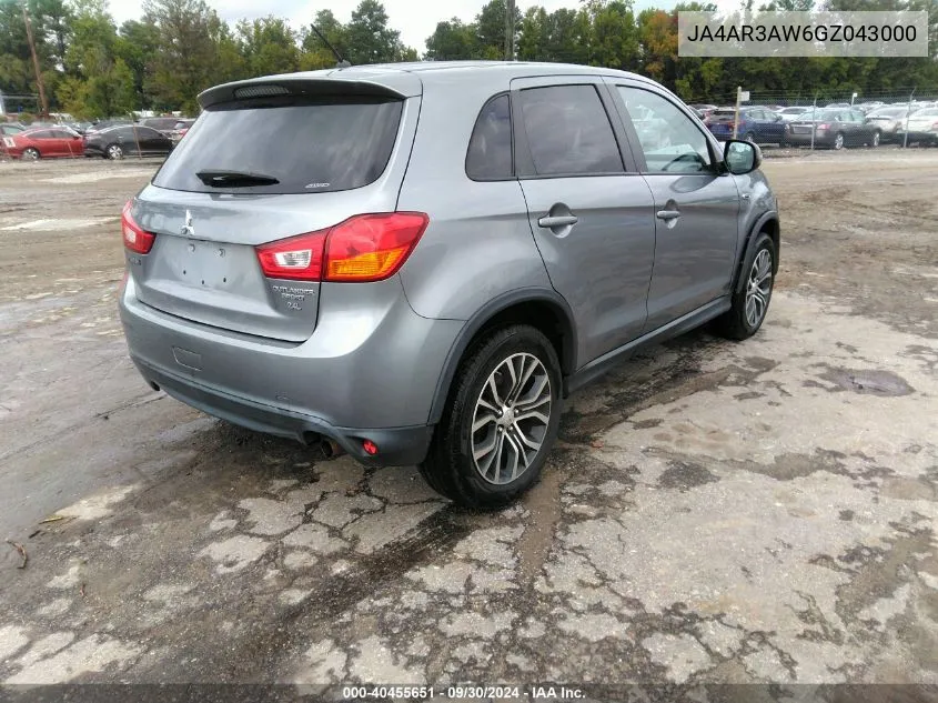 2016 Mitsubishi Outlander Sport 2.4 Es VIN: JA4AR3AW6GZ043000 Lot: 40455651