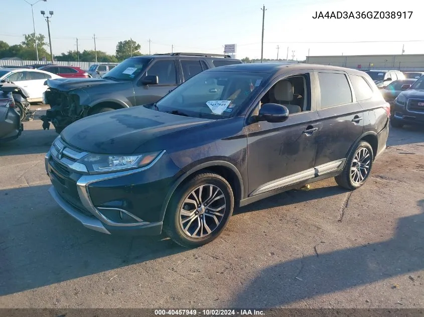 JA4AD3A36GZ038917 2016 Mitsubishi Outlander Se