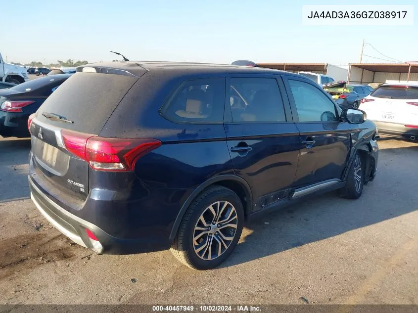 JA4AD3A36GZ038917 2016 Mitsubishi Outlander Se