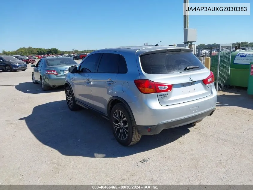 2016 Mitsubishi Outlander Sport Es/Se VIN: JA4AP3AUXGZ030383 Lot: 40466465