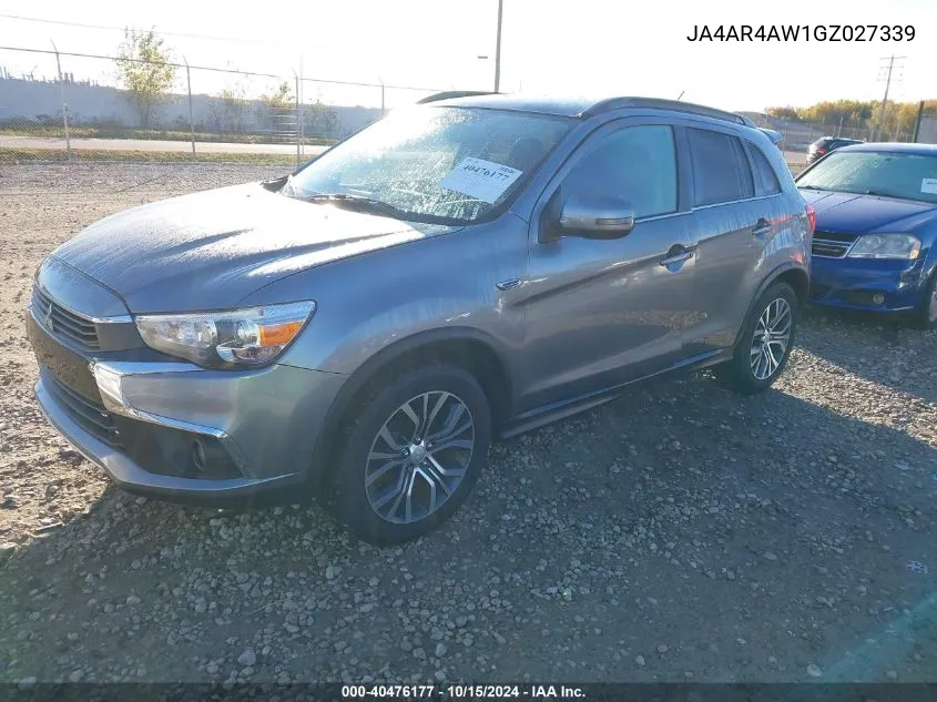 2016 Mitsubishi Outlander Sport 2.4 Gt VIN: JA4AR4AW1GZ027339 Lot: 40476177