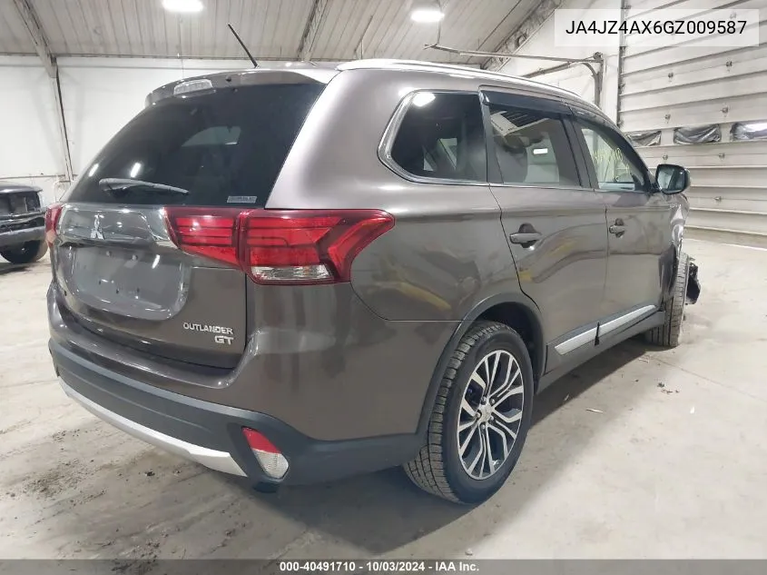 2016 Mitsubishi Outlander Gt VIN: JA4JZ4AX6GZ009587 Lot: 40491710