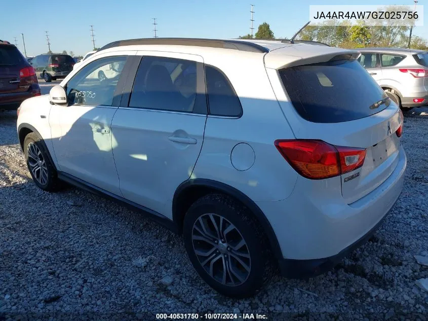 2016 Mitsubishi Outlander Sport 2.4 Sel VIN: JA4AR4AW7GZ025756 Lot: 40531750