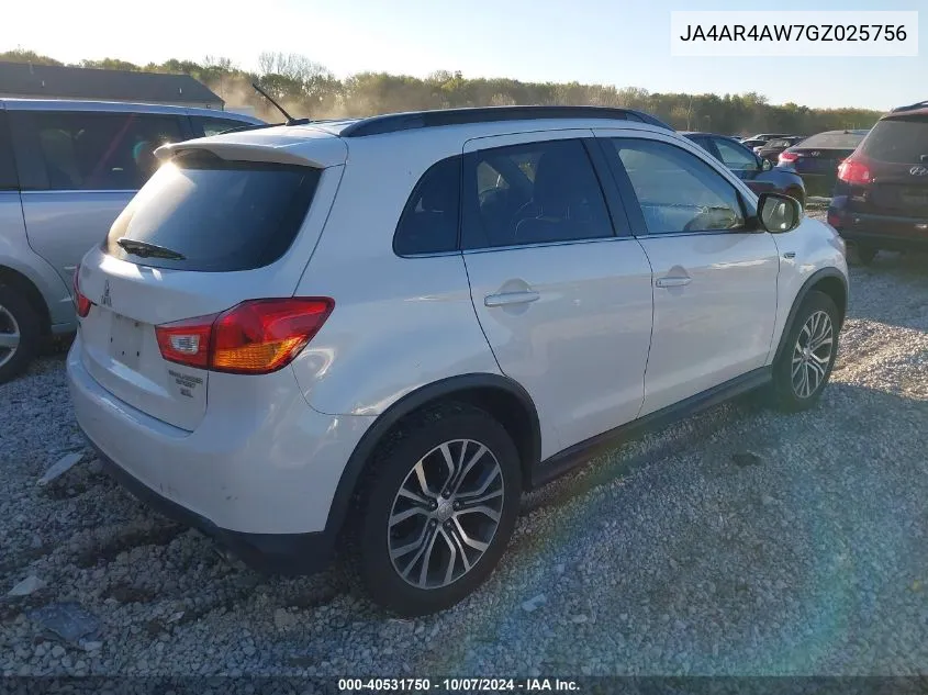 2016 Mitsubishi Outlander Sport 2.4 Sel VIN: JA4AR4AW7GZ025756 Lot: 40531750