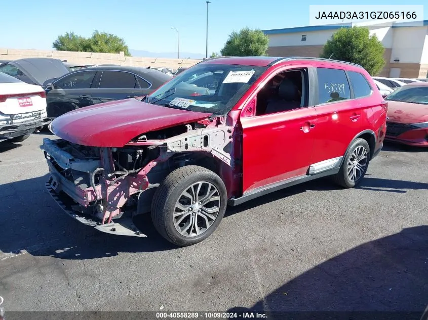 2016 Mitsubishi Outlander Se/Sel VIN: JA4AD3A31GZ065166 Lot: 40558289