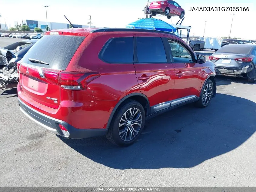 2016 Mitsubishi Outlander Se/Sel VIN: JA4AD3A31GZ065166 Lot: 40558289