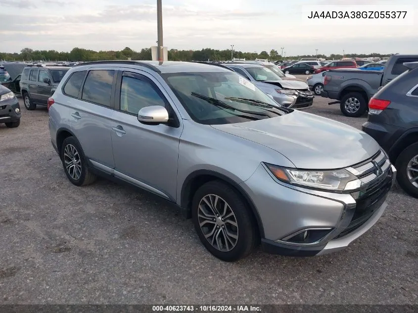 2016 Mitsubishi Outlander Sel VIN: JA4AD3A38GZ055377 Lot: 40623743