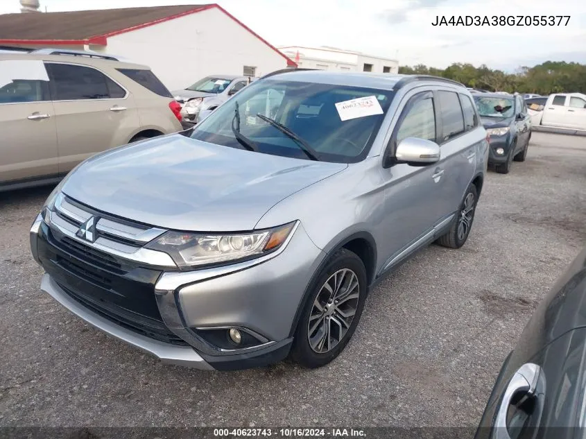 2016 Mitsubishi Outlander Sel VIN: JA4AD3A38GZ055377 Lot: 40623743