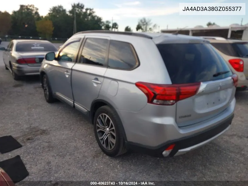 2016 Mitsubishi Outlander Sel VIN: JA4AD3A38GZ055377 Lot: 40623743