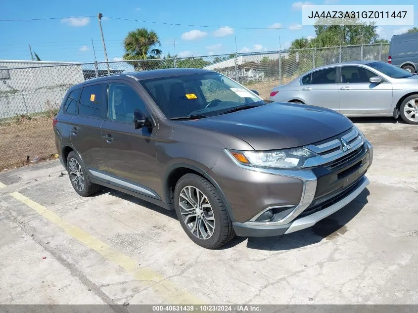 2016 Mitsubishi Outlander Se VIN: JA4AZ3A31GZ011447 Lot: 40631439