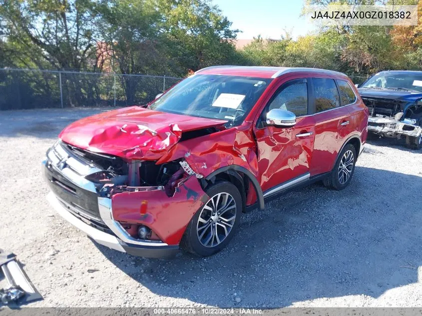 2016 Mitsubishi Outlander Gt VIN: JA4JZ4AX0GZ018382 Lot: 40665476