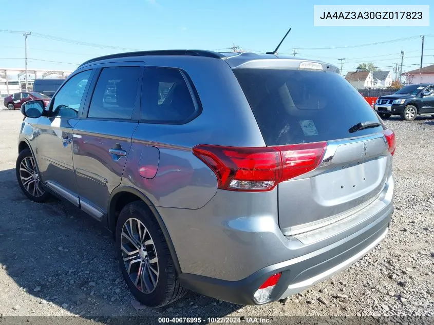 2016 Mitsubishi Outlander Sel VIN: JA4AZ3A30GZ017823 Lot: 40676995