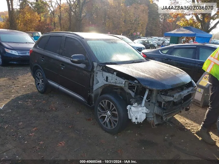 2016 Mitsubishi Outlander Sel VIN: JA4AZ3A36GZ036070 Lot: 40685346