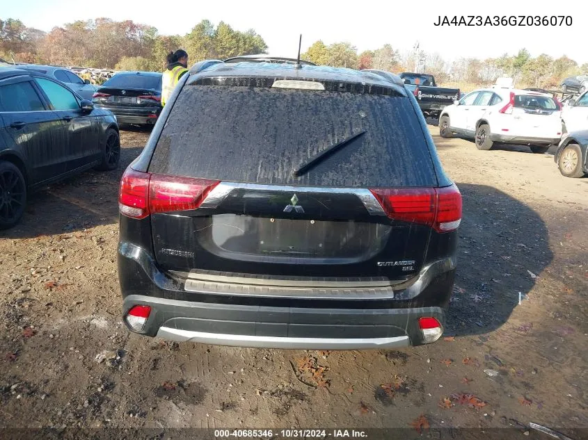 2016 Mitsubishi Outlander Sel VIN: JA4AZ3A36GZ036070 Lot: 40685346