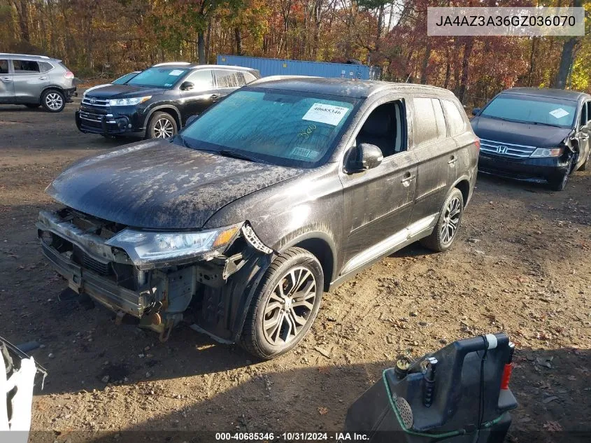 2016 Mitsubishi Outlander Sel VIN: JA4AZ3A36GZ036070 Lot: 40685346