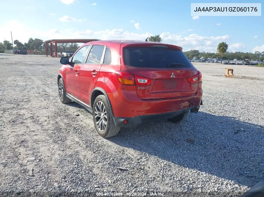 2016 Mitsubishi Outlander Sport 2.0 Es VIN: JA4AP3AU1GZ060176 Lot: 40702889