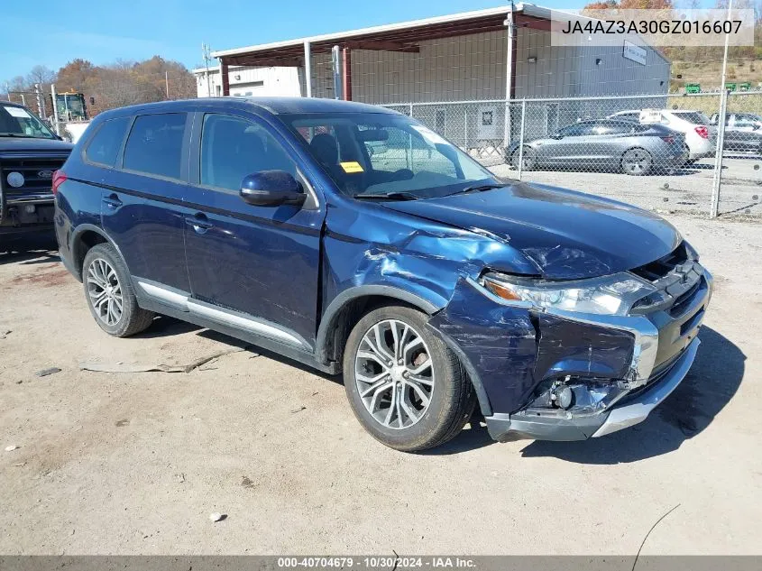 2016 Mitsubishi Outlander Es/Se/Sel VIN: JA4AZ3A30GZ016607 Lot: 40704679