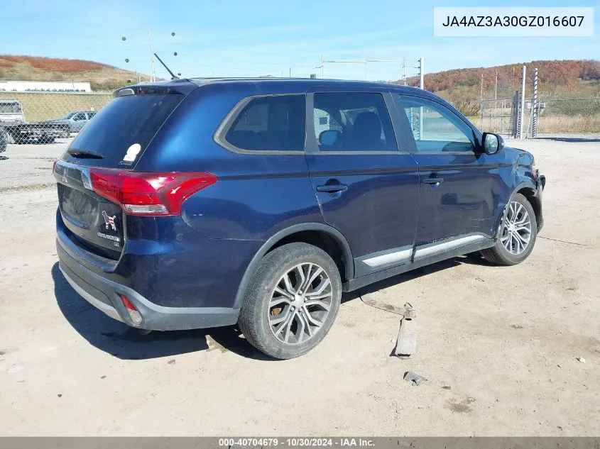 2016 Mitsubishi Outlander Es/Se/Sel VIN: JA4AZ3A30GZ016607 Lot: 40704679