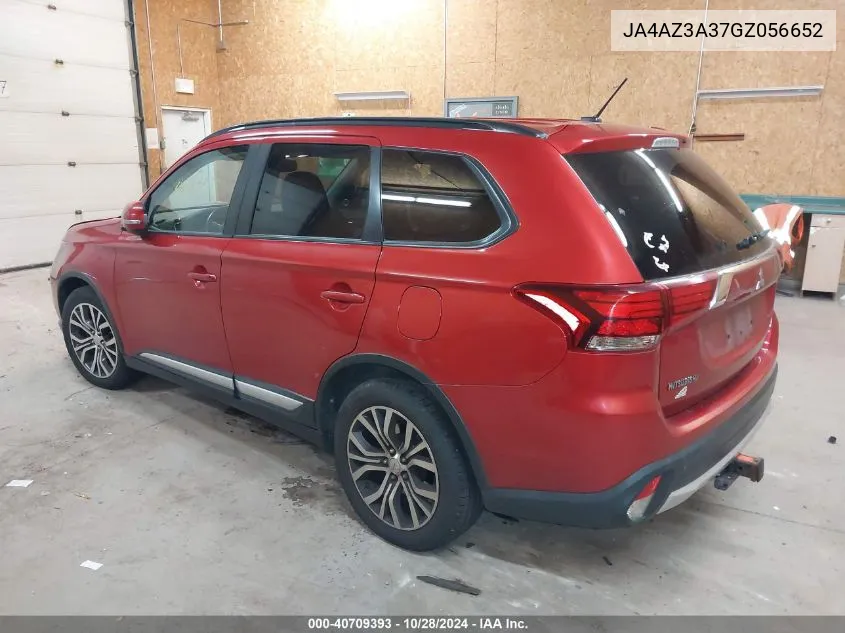 2016 Mitsubishi Outlander Sel VIN: JA4AZ3A37GZ056652 Lot: 40709393