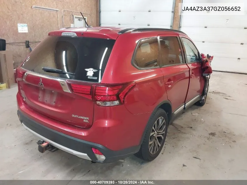 2016 Mitsubishi Outlander Sel VIN: JA4AZ3A37GZ056652 Lot: 40709393