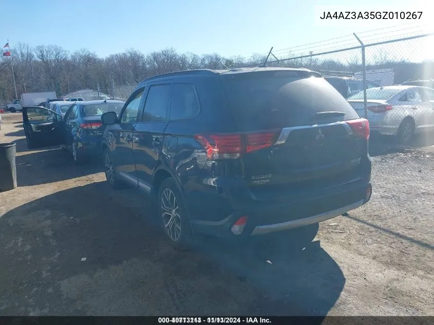 2016 Mitsubishi Outlander VIN: JA4AZ3A35GZ010267 Lot: 40713113