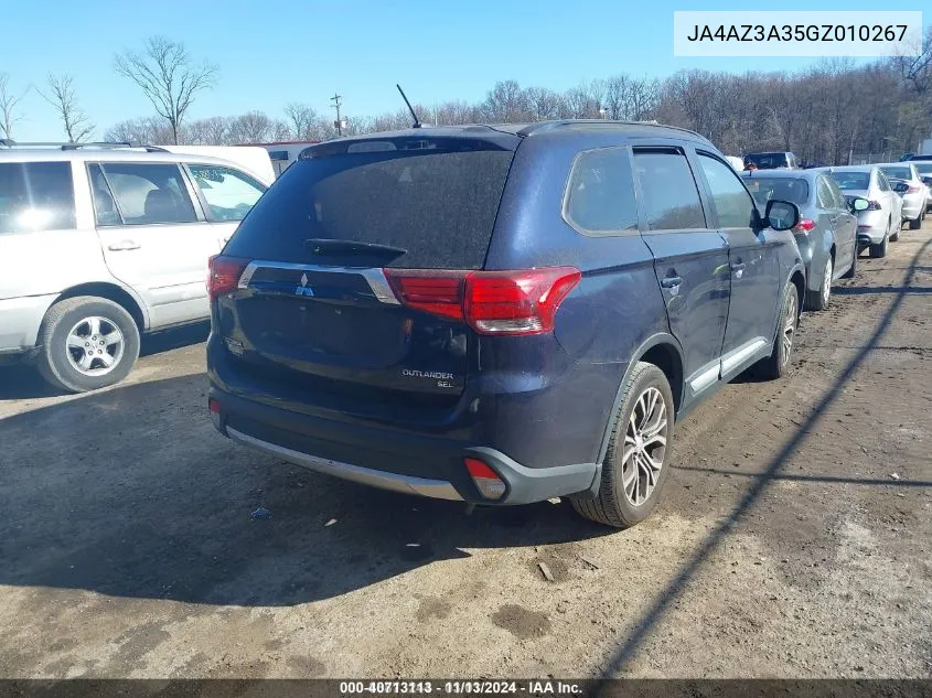 2016 Mitsubishi Outlander VIN: JA4AZ3A35GZ010267 Lot: 40713113