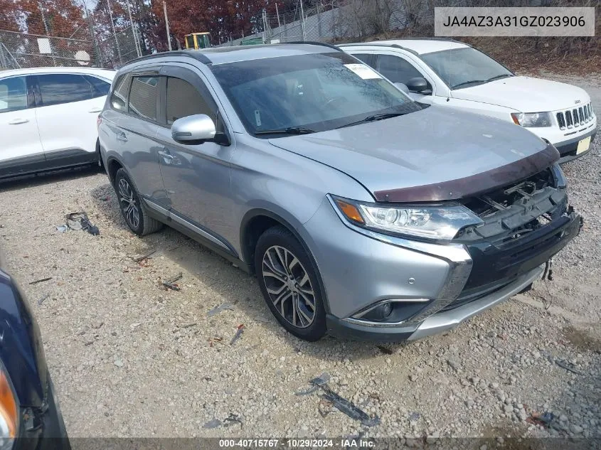 2016 Mitsubishi Outlander Sel VIN: JA4AZ3A31GZ023906 Lot: 40715767