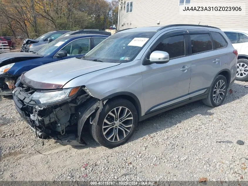 2016 Mitsubishi Outlander Sel VIN: JA4AZ3A31GZ023906 Lot: 40715767