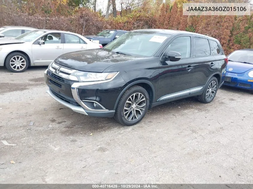 2016 Mitsubishi Outlander Se VIN: JA4AZ3A36GZ015106 Lot: 40716425