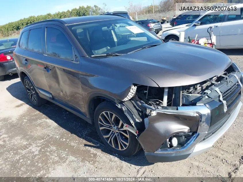 2016 Mitsubishi Outlander Sel VIN: JA4AZ3A35GZ007613 Lot: 40747454