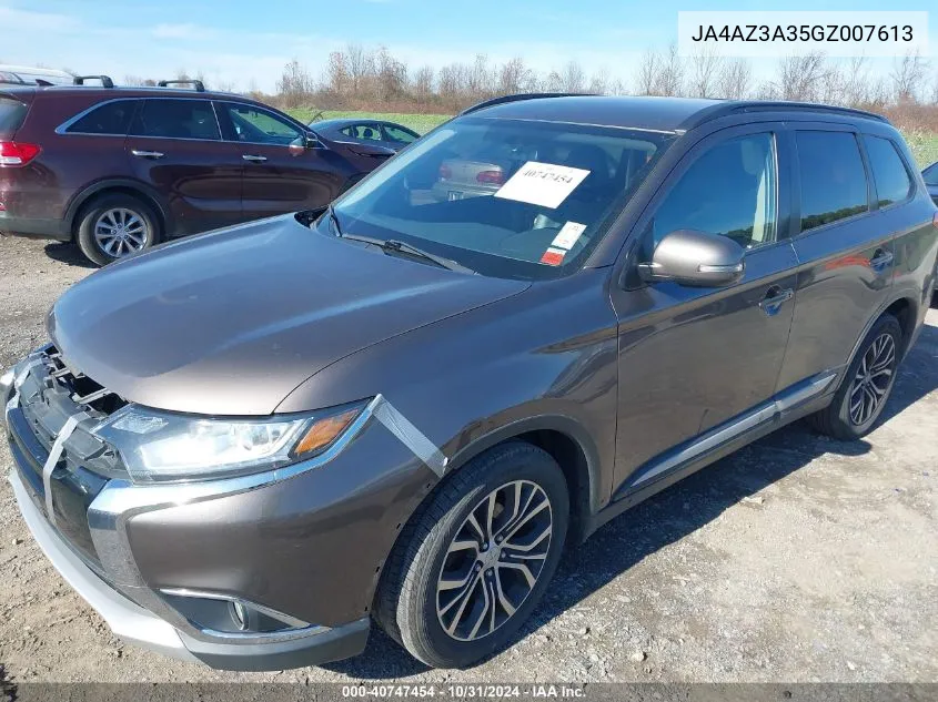 2016 Mitsubishi Outlander Sel VIN: JA4AZ3A35GZ007613 Lot: 40747454