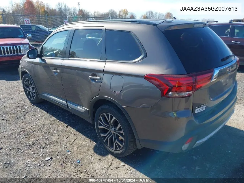 2016 Mitsubishi Outlander Sel VIN: JA4AZ3A35GZ007613 Lot: 40747454