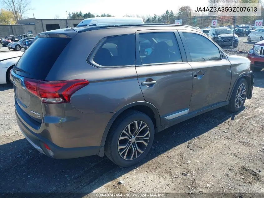 2016 Mitsubishi Outlander Sel VIN: JA4AZ3A35GZ007613 Lot: 40747454