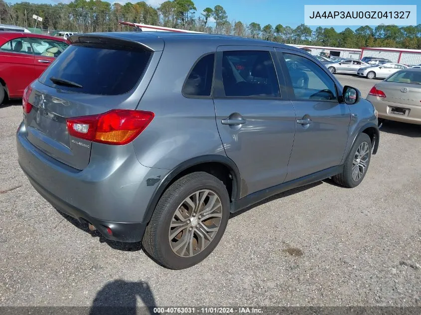 2016 Mitsubishi Outlander Sport 2.0 Es VIN: JA4AP3AU0GZ041327 Lot: 40763031