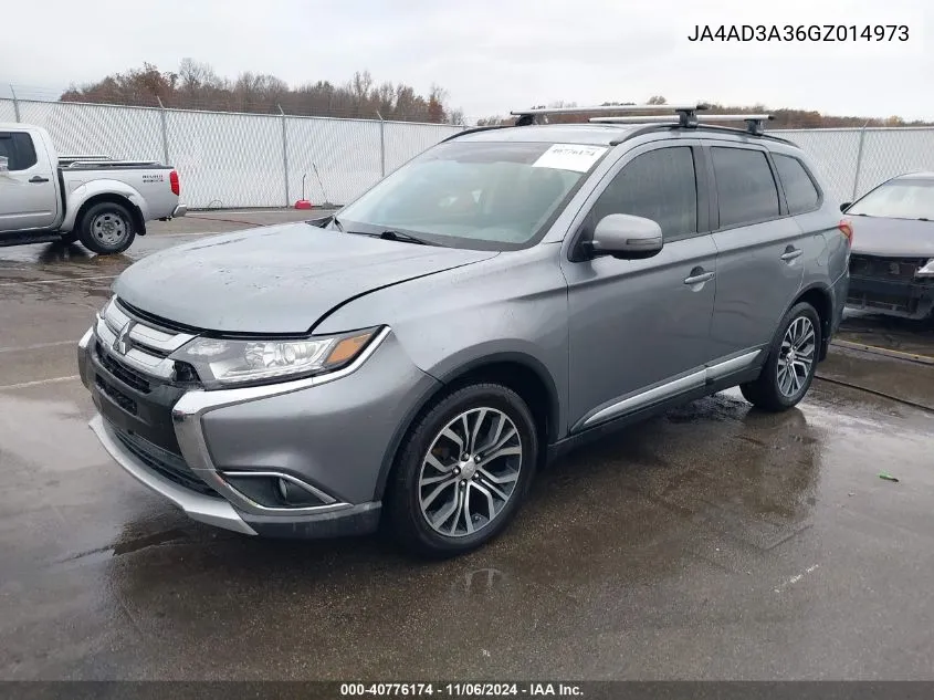 2016 Mitsubishi Outlander Se/Sel VIN: JA4AD3A36GZ014973 Lot: 40776174