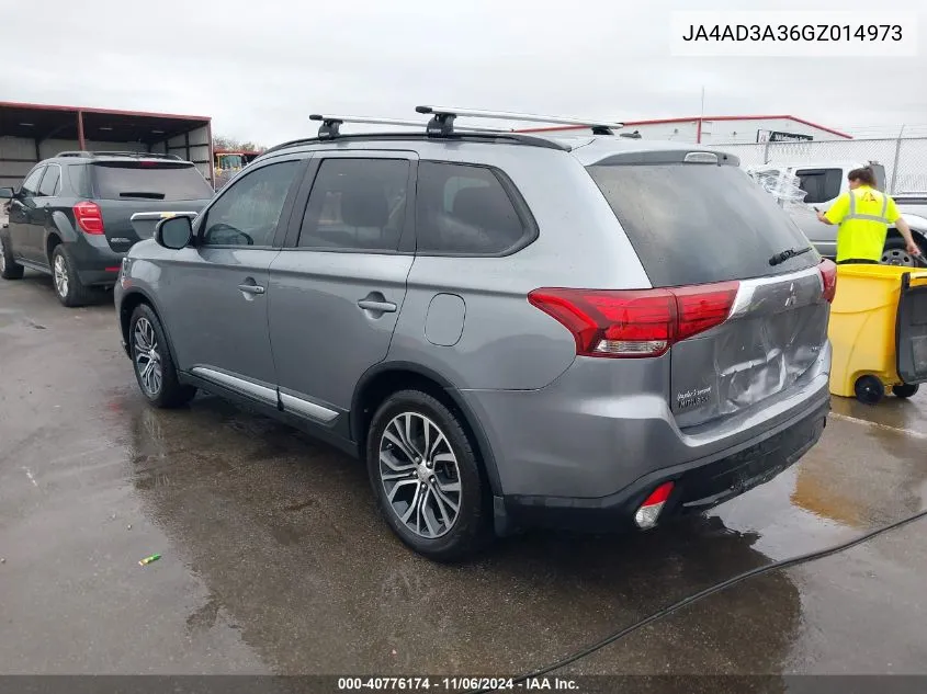 2016 Mitsubishi Outlander Se/Sel VIN: JA4AD3A36GZ014973 Lot: 40776174